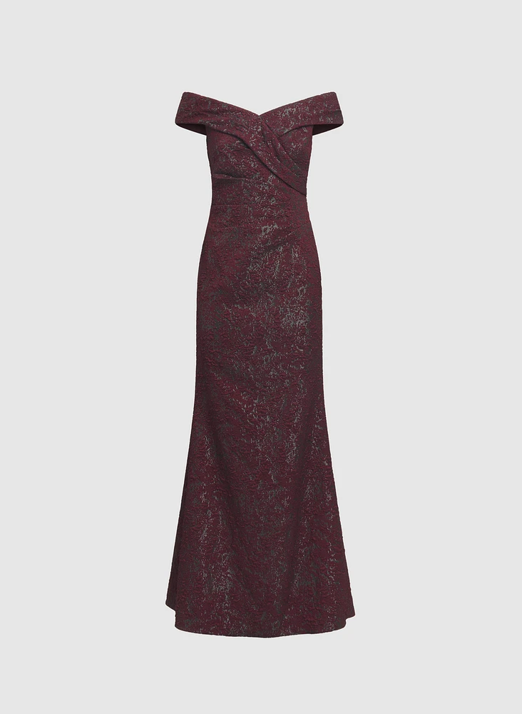 Robe métallique en jacquard
