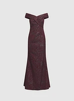 Robe métallique en jacquard