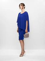 Fitted Chiffon Overlay Dress