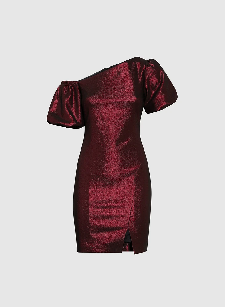 Adrianna Papell - Robe asymétrique à manches bouffantes