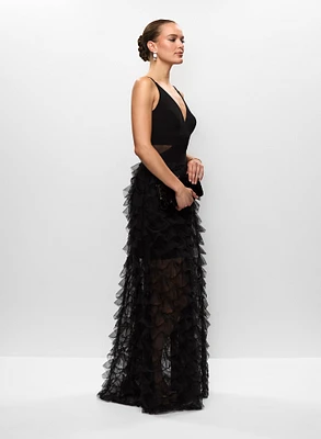 Robe à jupe en tulle et bracelet jonc