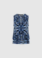 Abstract Print Sleeveless Top