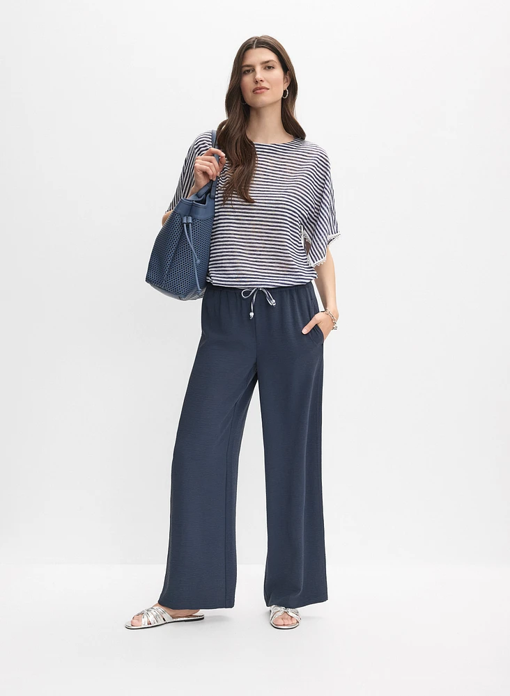 Striped Crochet Trim Top