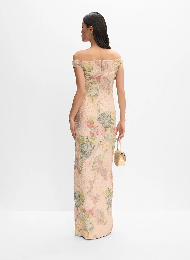 Adrianna Papell - Metallic Floral Dress
