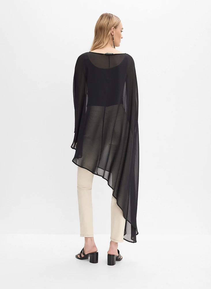 Asymmetric Chiffon Cape