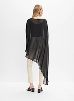 Asymmetric Chiffon Cape