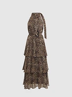 Tiered Leopard Print Dress