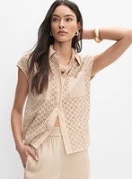 Blouse à détails brodés