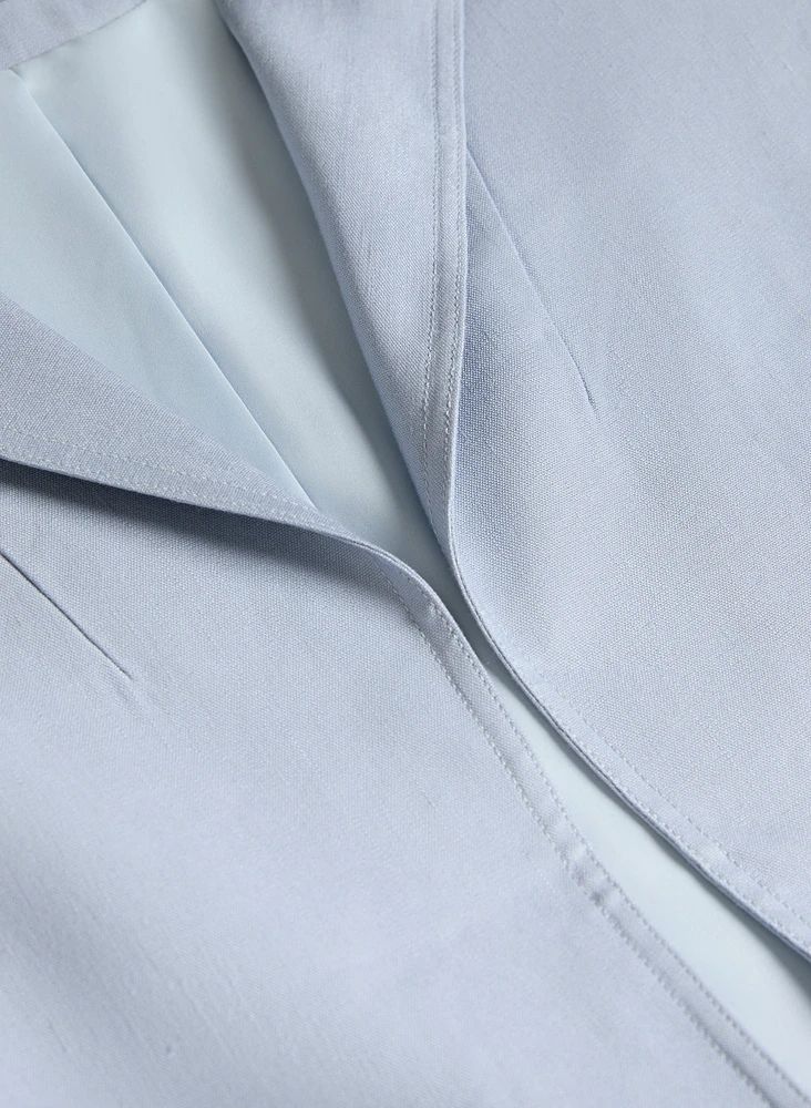 Open Linen-Blend Blazer