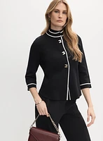 Cardigan à bordures contrastantes