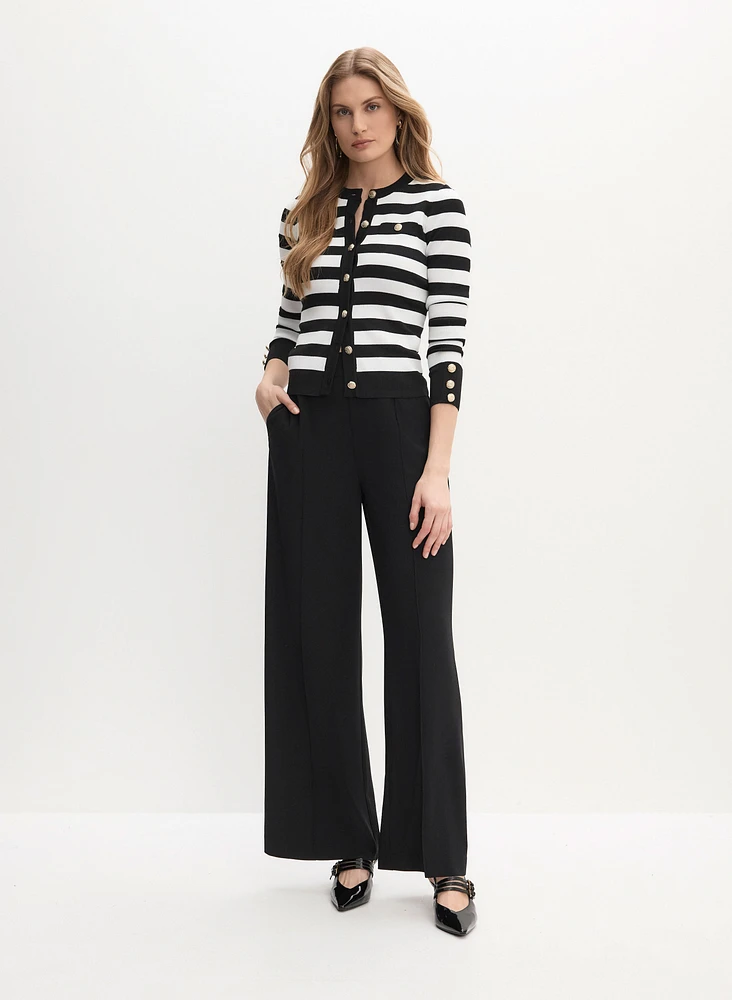 Pull rayé boutonné