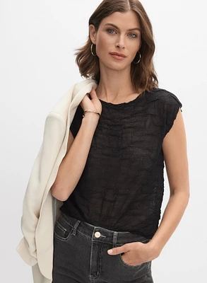 Textured Jacquard Knit Top