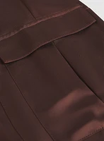 Pull-On Satin Cargo Pants