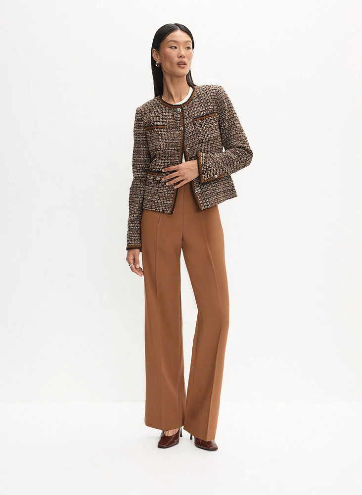 Cardigan en bouclé et pantalon à jambe large