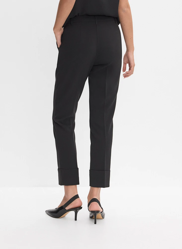 Cuffed Straight-Leg Pants