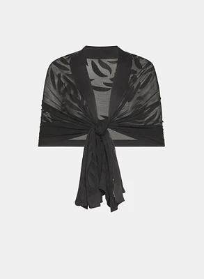 Sheer Leaf Motif Wrap