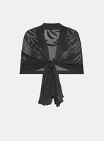 Sheer Leaf Motif Wrap