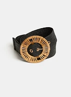 Ceinture à boucle en raphia