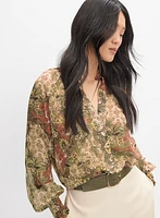 Blouse en chiffon à motif paisley