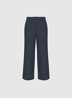 Pantalon large à ourlet brod
