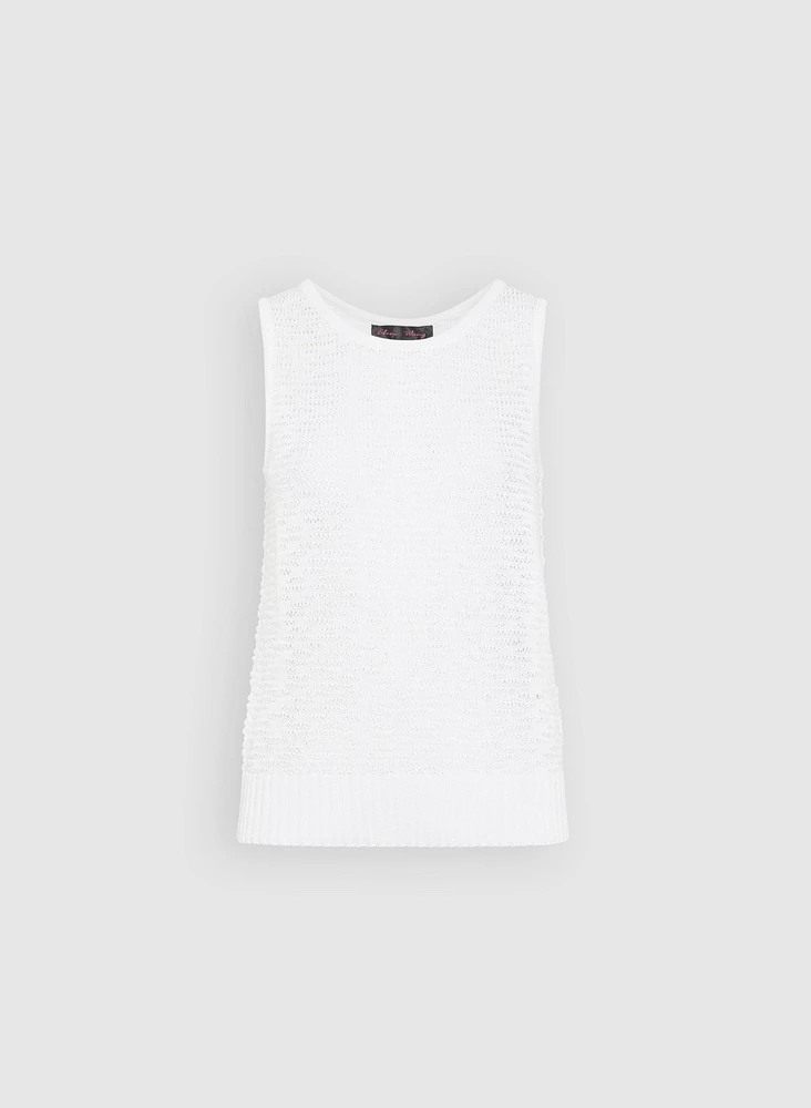 Pull texturé sans manches