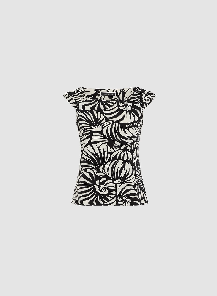 Haut à motif floral graphique