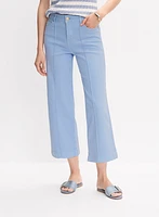 Wide-Leg Denim Capris