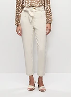 Pantalon en denim à taille nouée