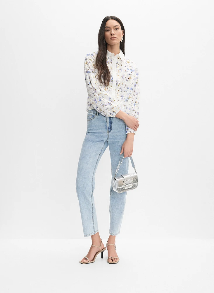 Floral Eyelet Embroidered Blouse