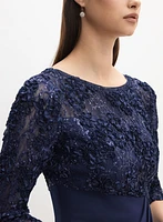 Tie-Waist Lace Bodice Dress