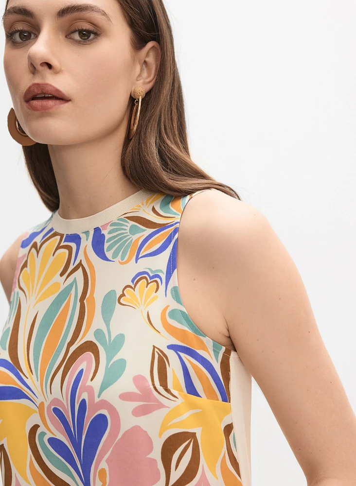Graphic Floral Tank Top