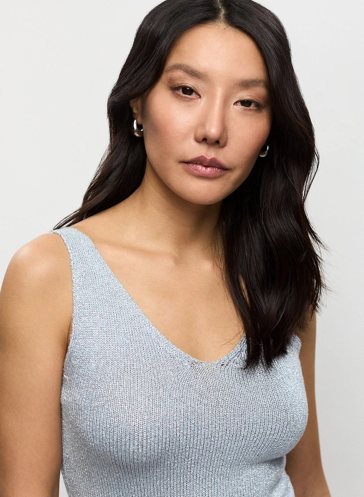 Camisole en tricot léger à effet métallique