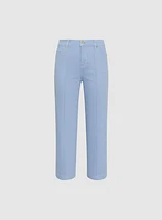 Wide-Leg Denim Capris