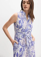 Robe en lin à motif floral
