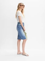 Embellished Denim Pencil Skirt