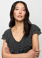 Blouse à pois et volants