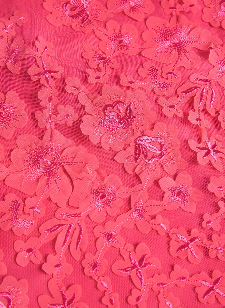 3D Floral Overlay Dress