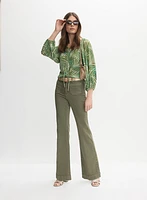 Palm Leaf Print Blouse