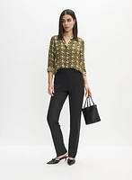 Lauren Ring Insert Straight-Leg Pants