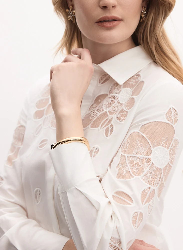 Floral Cutout Blouse