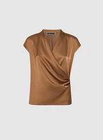 Satin Wrap-Over Top