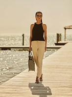 Pantalon droit à taille élastique