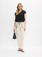 Contrast Waistband Pants
