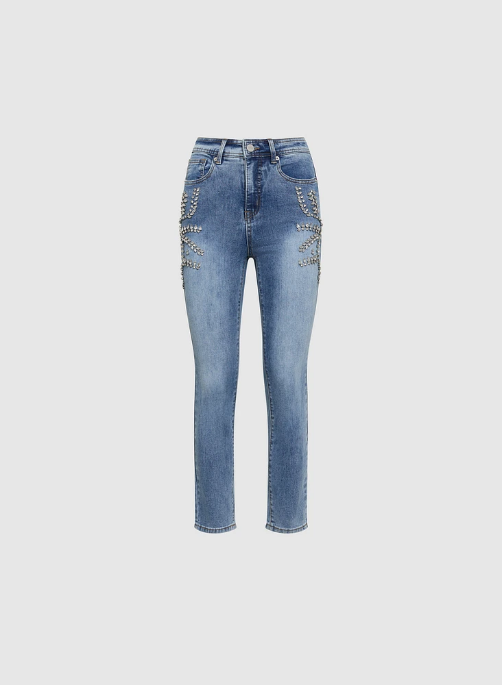 Rhinestone Detail Jeans