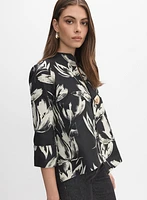 Veste florale à bouton surdimensionné