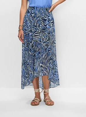 Jupe maxi florale en crêpe