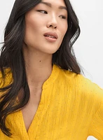 Blouse sans col à pierres