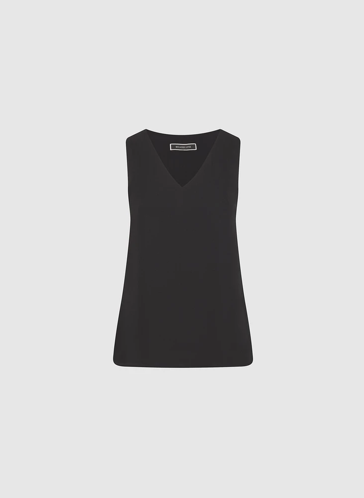 V-Neck Crepe Blouse