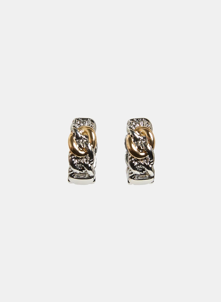 Two-Tone Hoop Earrings
