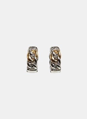 Two-Tone Hoop Earrings
